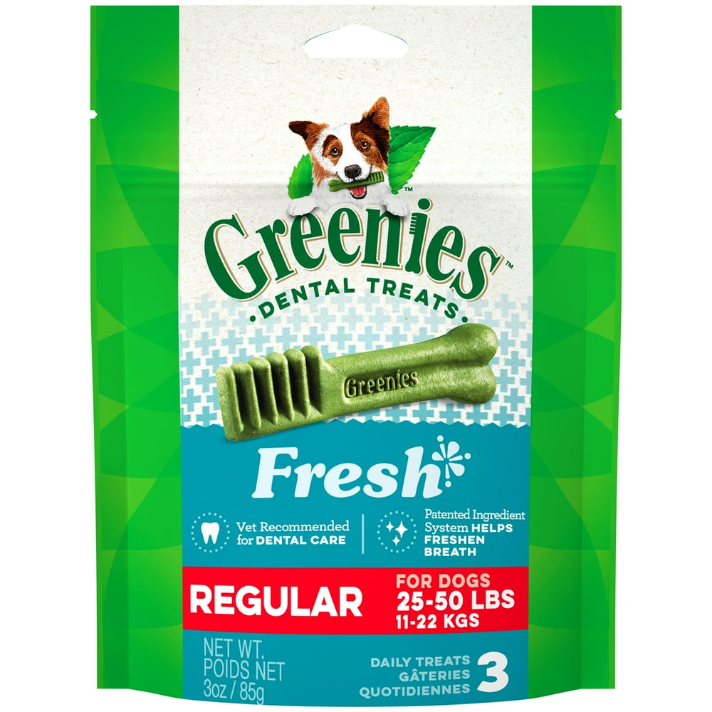 GREENIES Fresh Regular Size Dental Dog Treats, 3 oz. Pack (3 Treats