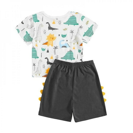 

Malisata summer Cotton Boys cartoon dinosaur Printed Sportswear 2pcs short Clothes Sets T-shirt Short sleeve +shorts Pants (1Y-9Y)
