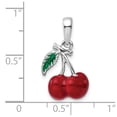 thumbnail image 2 of FJC Finejewelers 925 Sterling Silver Rhodium Plated Polished 3D Enameled Cherries Charm 22 x 12 mm, 2 of 7