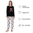 thumbnail image 2 of Santa Playing Hockey Matching Family Christmas Pajamas With Dog, Black Hockey Holiday PJs, Plus Sizes, With Pockets, 2 of 7