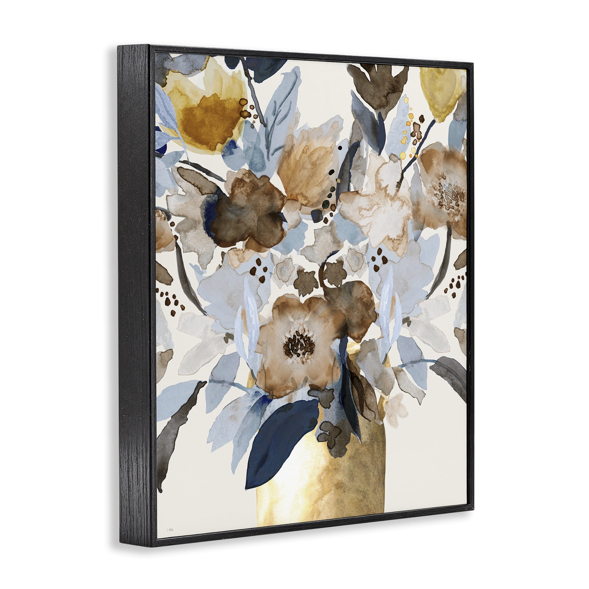 Stupell Industries Expressive Earthy Blossoms Black Framed Giclee Art, design by Val Rhodes