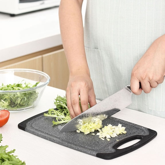 OULII Set of 2 Reusable Plastic Cutting Boards for Kitchen Food Preparation with Smooth Edges and Easy-to-Clean