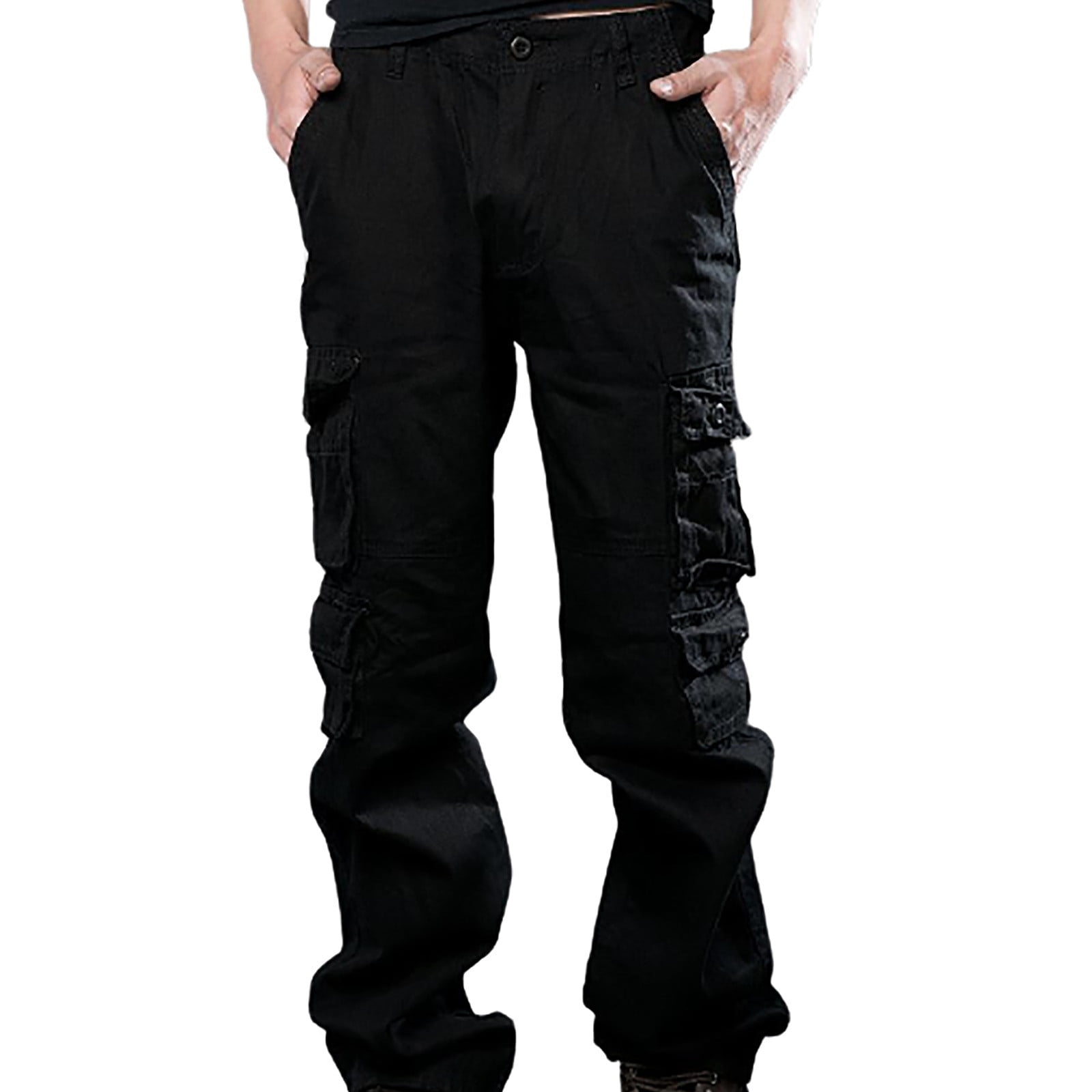 symoid Mens Cargo Pants- Trousers Multi-pocket Overalls Loose Casual ...