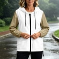 thumbnail image 7 of DeHolifer Women's Rain Jacket Lightweight Windbreaker Drawstring Full Zipper Outwear Jacket with Hood Khaki S, 7 of 7
