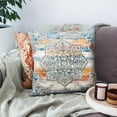 thumbnail image 2 of Persian Pillow Cover 18x18 Inches, Blue Throw Pillow Cover Vintage Ethnic Decorative Pillow Cases Home Outdoor Square Pillowcase, 2 of 6
