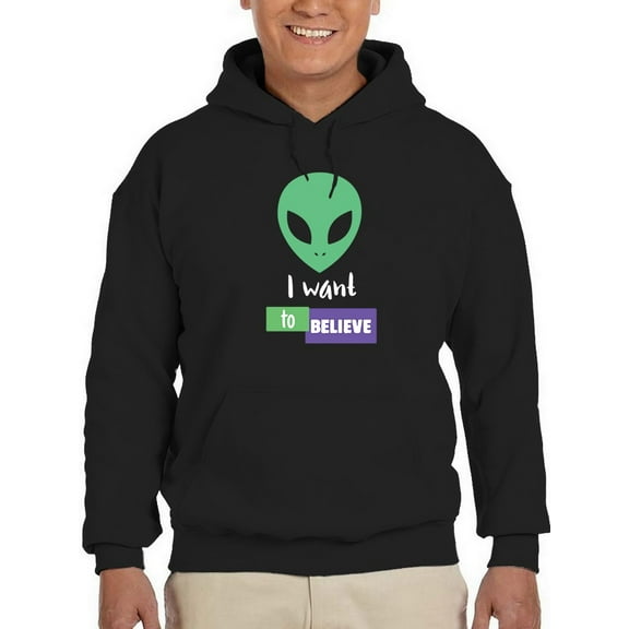I Want To Believe. Hoodie Men -GoatDeals Designs, Male Large
