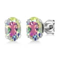 thumbnail image 2 of Gem Stone King 925 Sterling Silver Mercury Mist Mystic Topaz Pendant Earrings Set for Women (3.00 Cttw, Oval 7X5MM, Gemstone Birthstone, With 18 inch Chain), 2 of 5