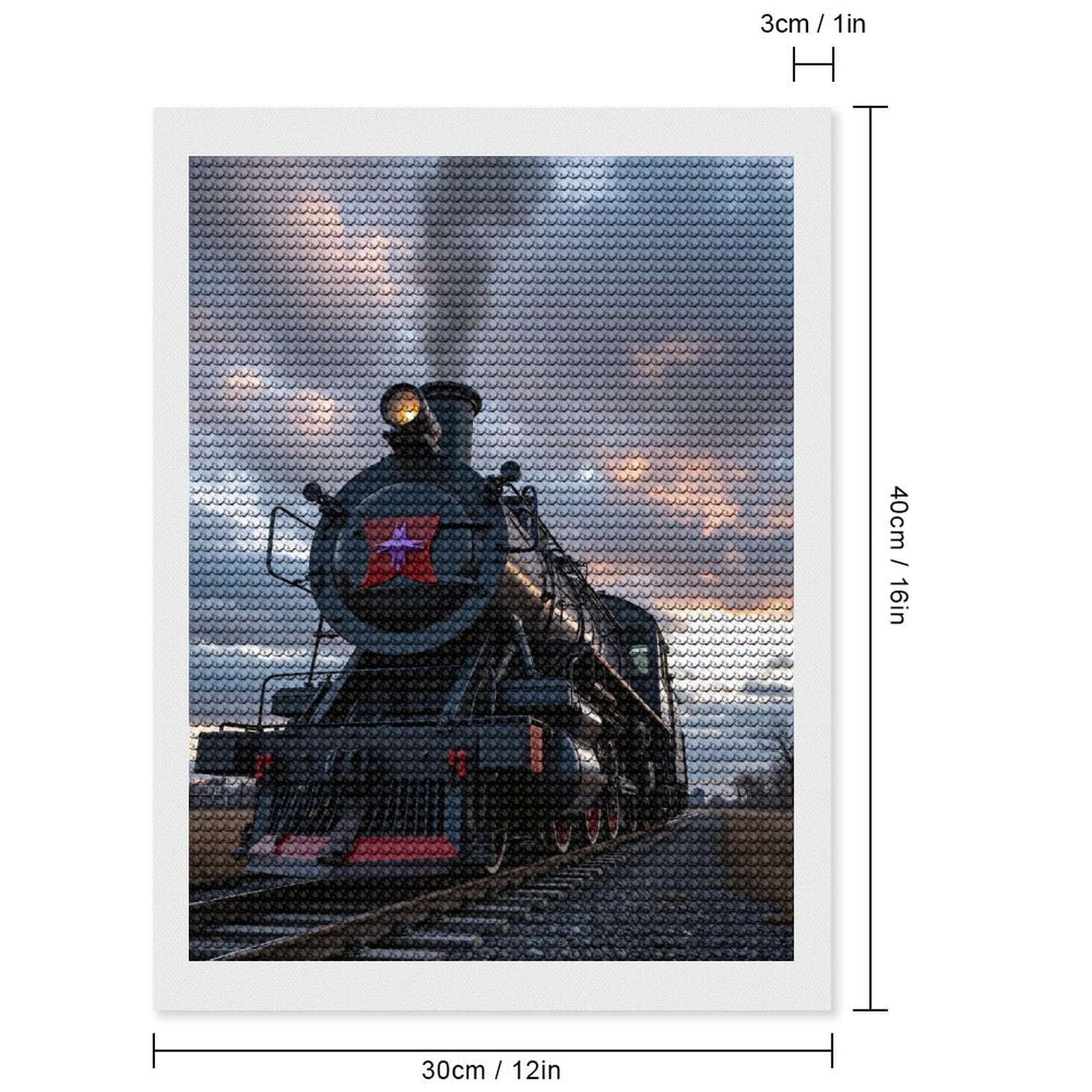 Diamond Art Kits for Adults, Train Dusk Journey Rails 5D Diamond Painting Kits for Adults Beginners, DIY Full Drill Diamond Painting, Gem Art and Crafts 12x16
