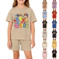 thumbnail image 4 of Grblisyd Boys Girls Summer Clothes Back to School Cute Letter Print & Elastic Waist Short Sleeve Shorts Set Size 6-12, 4 of 4
