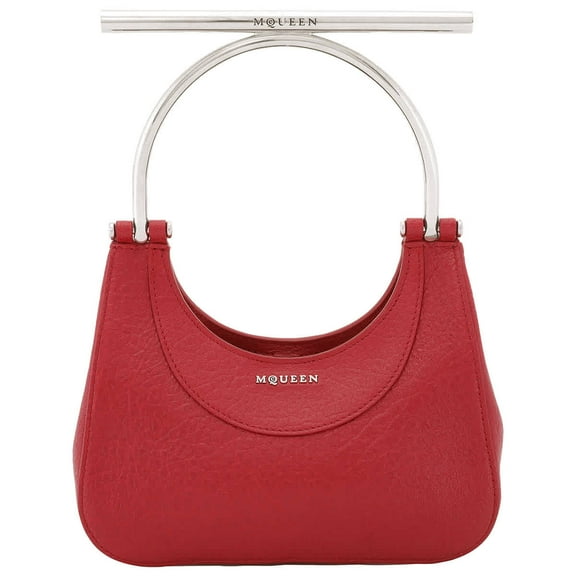 Alexander McQueen Red/Silver Ladies Mini T-bar Bag