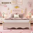 thumbnail image 3 of Nordic Modern Pink Children's Bed For Girl With Solid Wood Frame Loft Princess Bed 1.2m 1.5m Children's Room Furniture Set My Lux Decor Round, 3 of 14