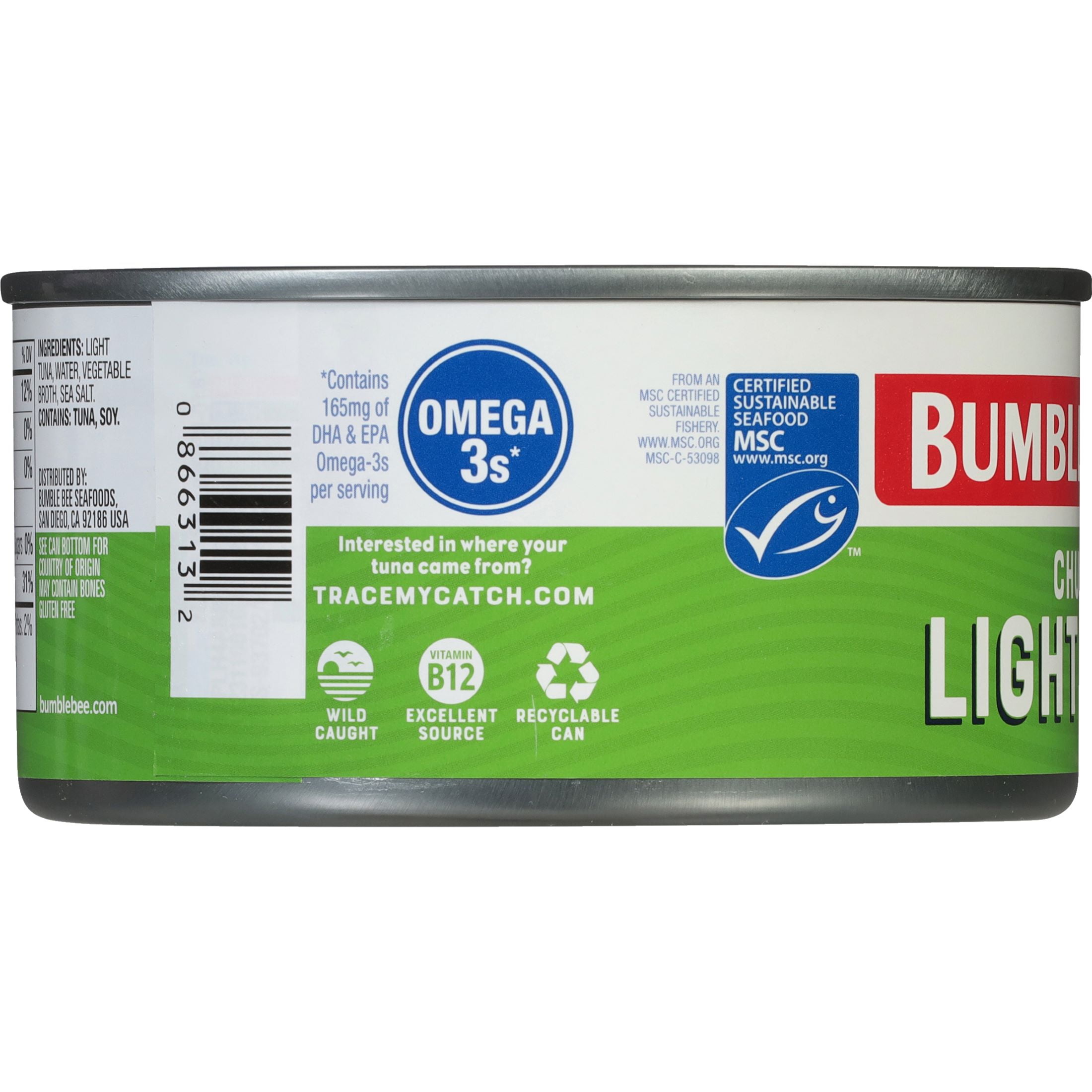 (12 pack) Bumble Bee Chunk Light Tuna in Water, 12 oz can