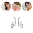 thumbnail image 1 of 1 Pair Ear Studs Irregular U Shape Jewelry Shinng Rhinestones Stud Earrings for Party Wedding Banquet Prom, 1 of 8