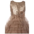 thumbnail image 3 of Big Girls' Elegant Sequin Tulle Cascade Pageant Wedding Flower Girl Dress Pewter 8 (C50C63C), 3 of 4