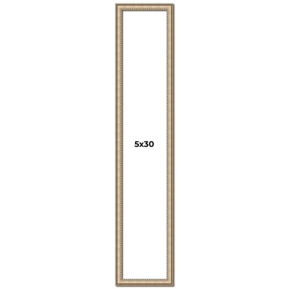 5x30 IN Frame Silver Real Wood Picture Frame Width 0.75 Inches | Interior Frame Depth 0.5 Inches |