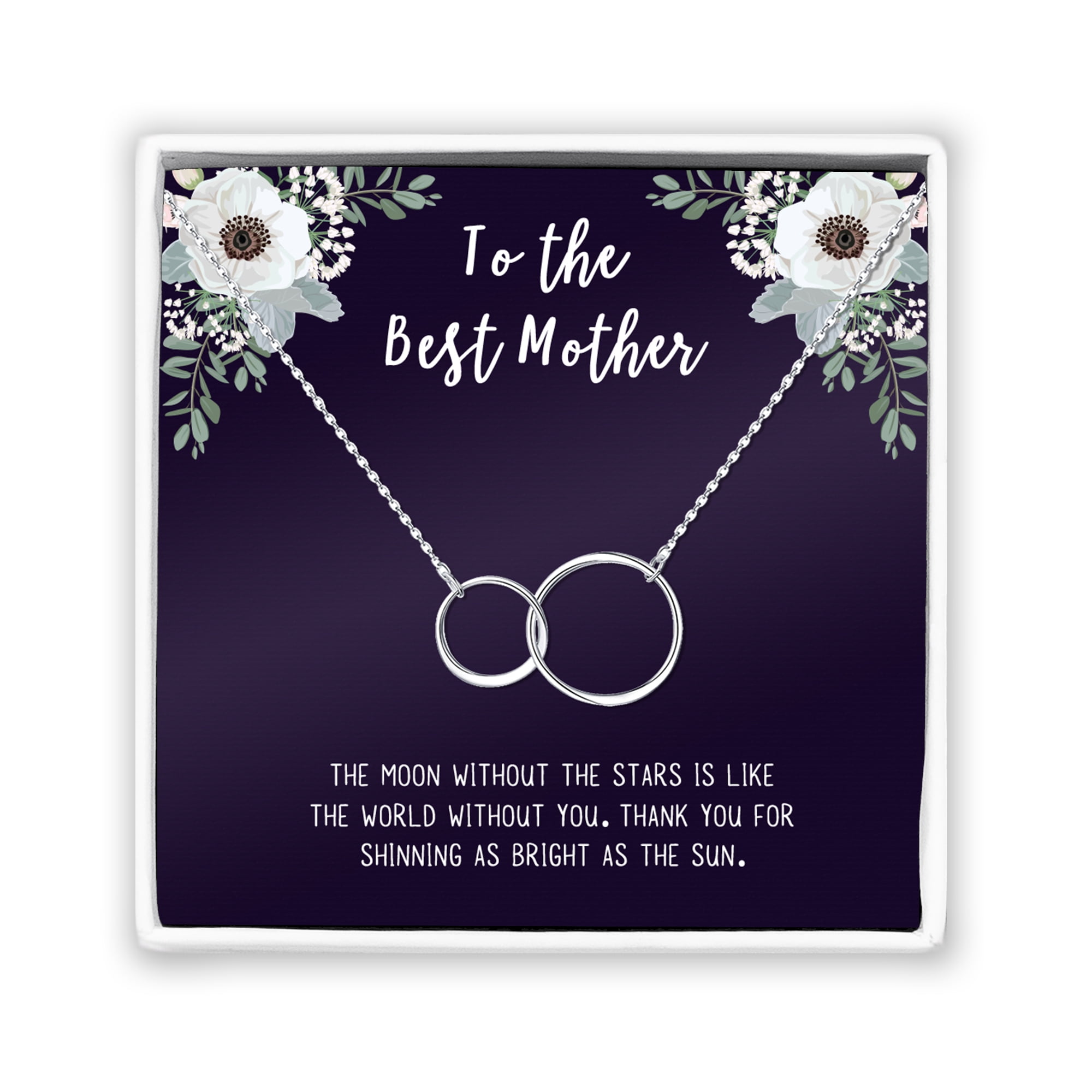 To The Best Mother Mother's Day Gift, Gift for Her, Gift for Her, Mother's Day Jewelry with Card, Card and Necklace Set for Mother's Day, Gift for Mom [Silver Infinity, No-Personalized Card]