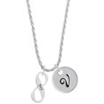 thumbnail image 1 of Delight Jewelry Silvertone BAE Infinity Sign Silvertone Script Initial Disc - V - Charm Necklace, 20"+3", 1 of 4