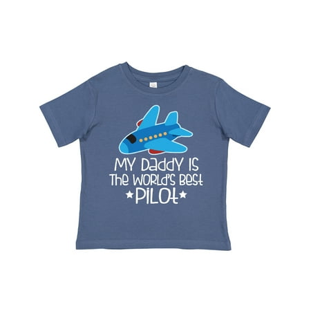 

Inktastic Daddy is Worlds Best Pilot Airplane Childs Gift Toddler Boy or Toddler Girl T-Shirt