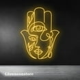 thumbnail image 2 of Glowneon Hamsa Face Eye Girl Neon Sign, Hamsa Face Eye Girl, Hamesh Face Neon Wall Art, Chamsa Hand, 2 of 4