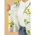 thumbnail image 7 of MODA NOVA Juniors Allover Long Sleeve Notched Lapel Open Front Blazer White-Lemon L, 7 of 7