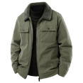 thumbnail image 4 of GrmtClth Corduroy Jacket Men Vintage Fleece Sherpa Lined Trucker Jackets Outwear Turn-Down Collar Full Zip Thick Warm Winter Jacket Army Green XL, 4 of 7
