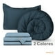 thumbnail image 5 of Set de 5 Piezas Edredón Acolchado y Sábanas Individual Dreamlab, Colcha para Cualquier Temporada, Hipoalergénica, Color Azul Noche, Color Azul Mezclilla, 5 of 9
