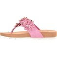 thumbnail image 3 of CLIFFS BY WHITE MOUNTAIN Womens Pink Sporty Floral Design Comfort Terris Round Toe Wedge Slip On Thong Sandals 6.5 M, 3 of 6