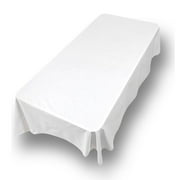 Carnation Home Fashions 52'' x 108", Vinyl Tablecloth with Polyester Flannel Backing in White