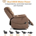 thumbnail image 5 of Brown Recliner Chair for Elderly,Tall and Big Man 400lbs, Chenille,Power Lift, Lay Flat, Stand Up, Wireless Charging Device, Extended Footrest, Massage Heat, Cup Holder, Lumbar Pillow, 5 of 17