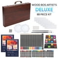 thumbnail image 6 of Deluxe Art Set 88-Piece Artist Studio Set Wood Box Case - Art Supplies For Painting, Drawing, 2 Sketch Pads, 24 Watercolor Paint Colors, 24 Oil Pastels, 24 Colored Pencils, 2 Brush, Art Starter Kit, 6 of 7