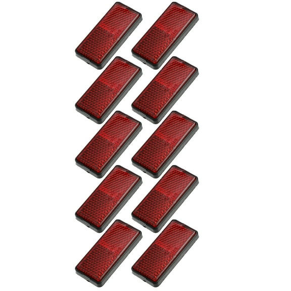Unique Bargains 10 Pcs Universal Reflector Self Adhesive 56x25mm for Motorcycle Bicycle Safety Spoke Reflective Red