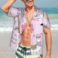 thumbnail image 5 of Picia No Drama Llama Gentle Cotton Regular Fit Short Sleeve Casual Hawaiian Shirt for Men-3X-Large, 5 of 9