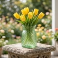 thumbnail image 7 of Unique Bargains Modern Geometric Wide Mouth Glass Flower Vase Grass Green 4.5"x4.5"x6.3", 7 of 7