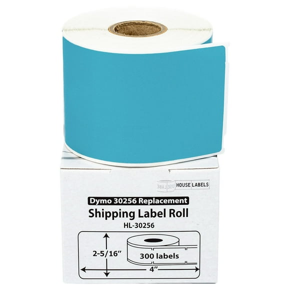 HOUSELABELS Compatible DYMO 30256 Blue Shipping Labels (2-5/16" x 4") with Removable Adhesive, Compatible with DYMO LW 450, 4XL, Rollo & Zebra Desktop Printers, 32 Rolls /9600 Labels