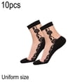 thumbnail image 2 of Dinheiro Calcetines de red transparentes para mujer, pies cortos fluoroscópicos de red ultrafina, seda blanca rosa negra, 2 of 5
