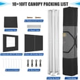 thumbnail image 4 of Hoteel 10x10 Heavy Duty Canopy Tent with 4 Sidewalls, Commercial Instant Shelter Tent for Parties, Wedding Event, Adjustable Outdoor Canopy with Carry Bag, 4 Ropes & 8 Stakes, Black, 4 of 8