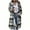 Black, variant on Women's Plaid Shacket Jacket Long Corduroy Shirt Casual Lapel Neck Button Down Flannel Trench Coat with Pocket