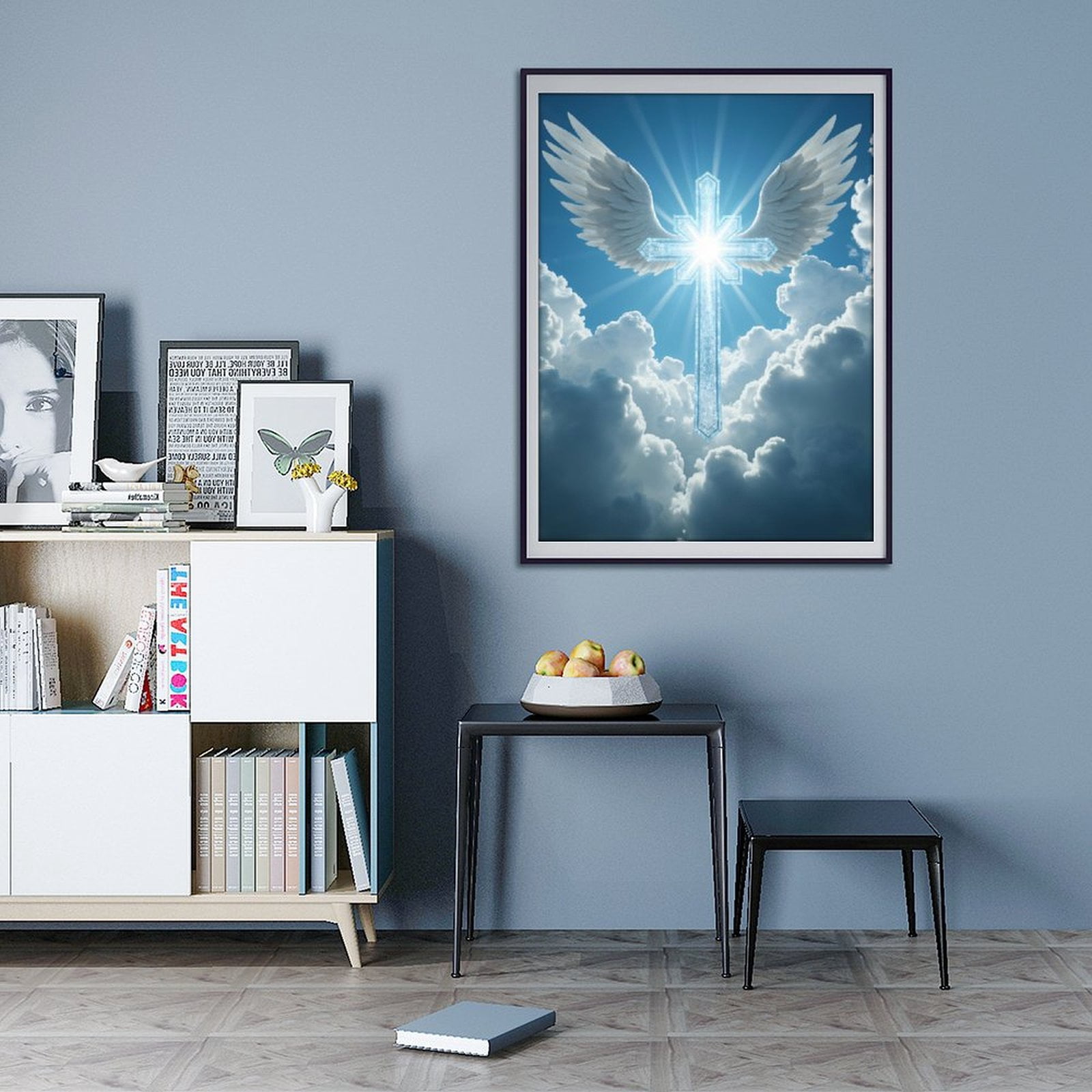 Diamond Art Kits for Adults - 5d Heavenly Cross With Wings Diamond Painting for Adults, Diamond Art for Adults Beginners, Diamond Painting Kits for Adults for Home Wall Decor