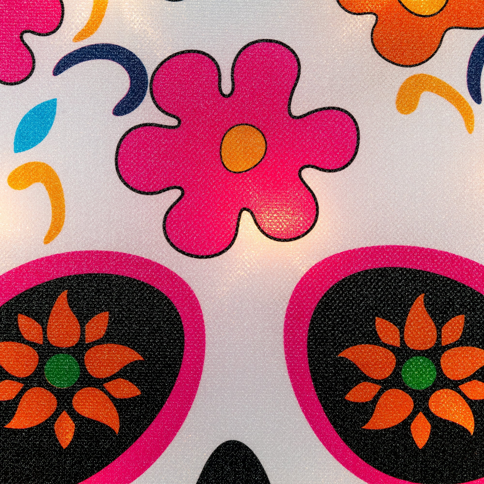 15" Lighted Sugar Skull Halloween Window Silhouette Decoration