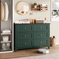 thumbnail image 4 of Cómoda Moderna de 6 Cajones - Cajonera Ancha de Madera con Amplio Espacio de Almacenamiento y Herrajes Metálicos - Ideal para Dormitorio, Habitación Infantil o Sala - Verde Oscuro, 4 of 6