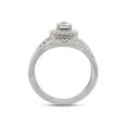 thumbnail image 4 of AFFY 10K Solid White Gold Princess & Round Lab Created Moissanite Diamond Halo Bridal Set Ring-10, 4 of 8