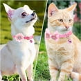 thumbnail image 3 of Miaocao Pink Dog Collar with Bell, 2-Pack Bowtie Puppy Collar with Bells for Girls Floral Kitten Cat Collars for Tiny Little XXS XS XSmall Extra Small Breed Pets Dogs Female, X-Small, 3 of 6