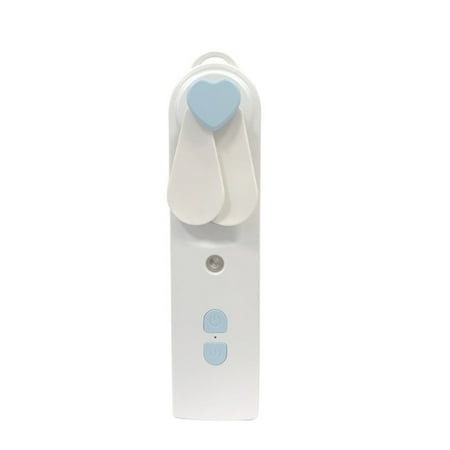 

Tssuoun Portable 2 In 1 Mini Fan Humidifier USB Rechargeable Handheld Fan Water Blue