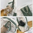 thumbnail image 6 of 2024 Cute Preppy Bag Floral Printed Kawaii Backpack Cottagecore Aesthetic Backpack Laptop Daypack (Gray), 6 of 8