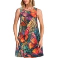 thumbnail image 1 of Balery Butterflies On Rocky Cliff Vestidos de verano para mujer con estampado: vestido holgado sin mangas, vestido playero informal y cómodo para días calurosos., 1 of 7