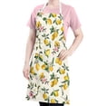 thumbnail image 5 of Yellow Lemon Fruit Flowers Yellow Pattern Apron-Garden Aprons for Women with Pockets-Cotton Linen Waterproof Kitchen Cooking Gardening Aprons Adjustable for Kitchen,Cooking,BBQ and Salon 33x27 Inch, 5 of 7