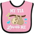 thumbnail image 3 of Inktastic My Tia Loves Me with Sloth and Hearts Boys or Girls Baby Bib, 3 of 4