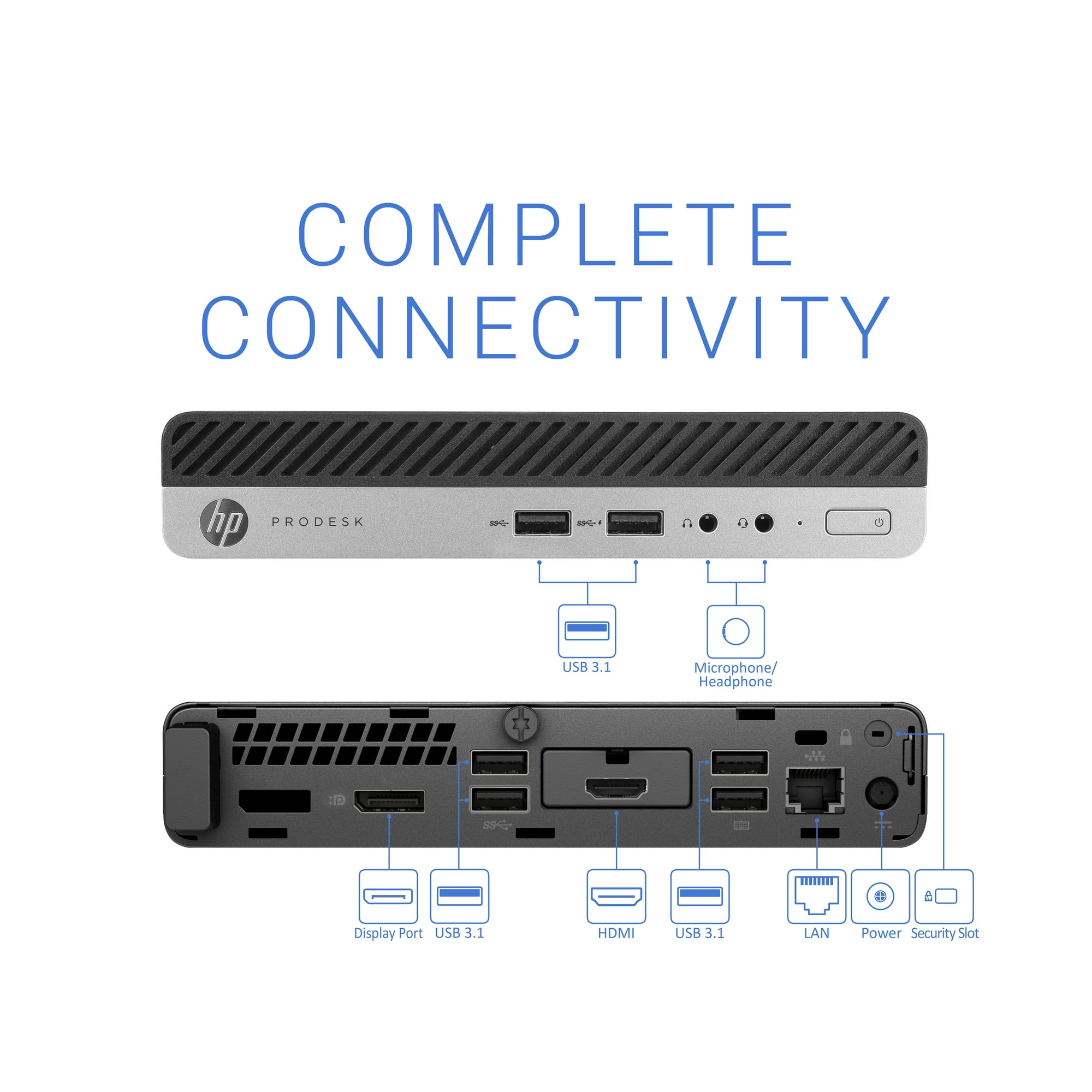 HP ProDesk 400 G5 Mini PC, Intel Core i5-9500T Upto 3.7GHz, 8GB