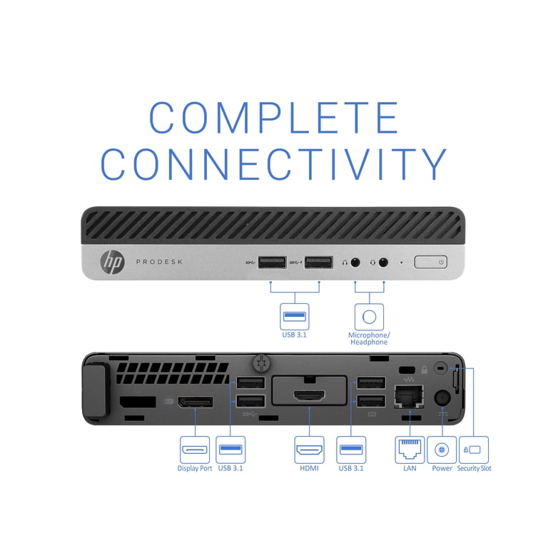HP ProDesk 400 G5 Mini PC, Intel Core i5-9500T Upto 3.7GHz, 8GB