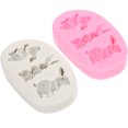 thumbnail image 3 of Miangastore Rabbit Shaped Silicone Mold Pink 2Pcs 3.1x2in Fondant Shaping, 3 of 8